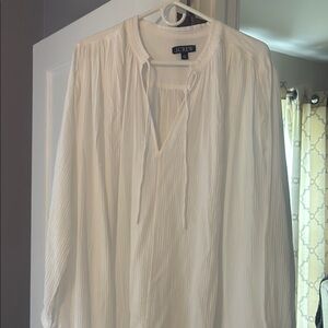 J. Crew White Gauzy Dress with tie belt